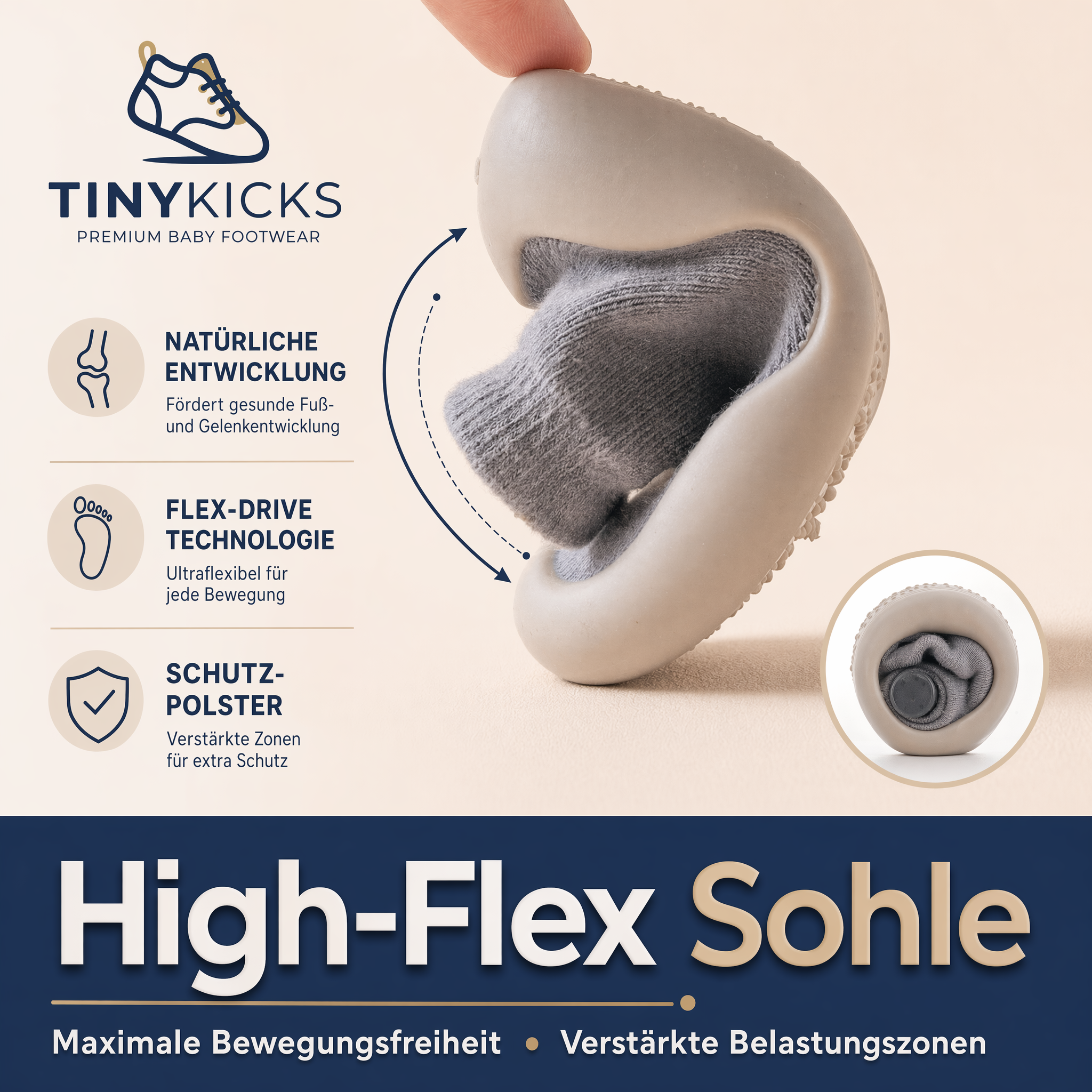 TinyKicks - Natürlich laufen – Babyschuhe mit flexibler Sohle