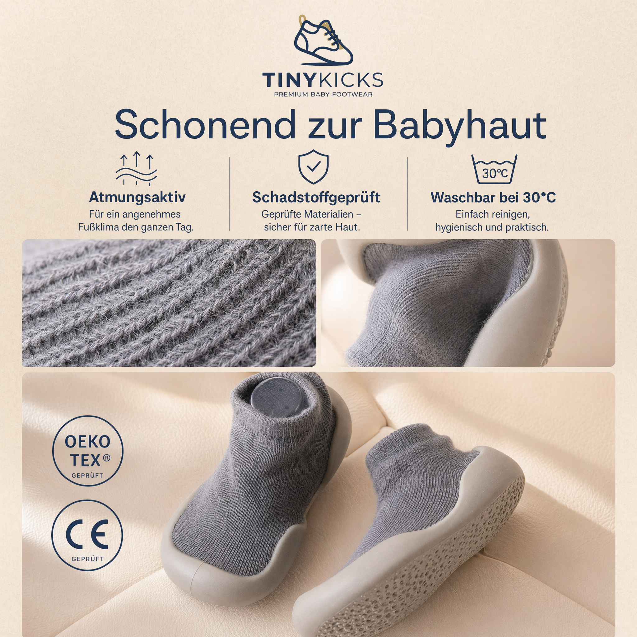 TinyKicks - Natürlich laufen – Babyschuhe mit flexibler Sohle